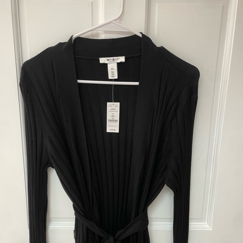 White House Black Market Black Open Cardigan